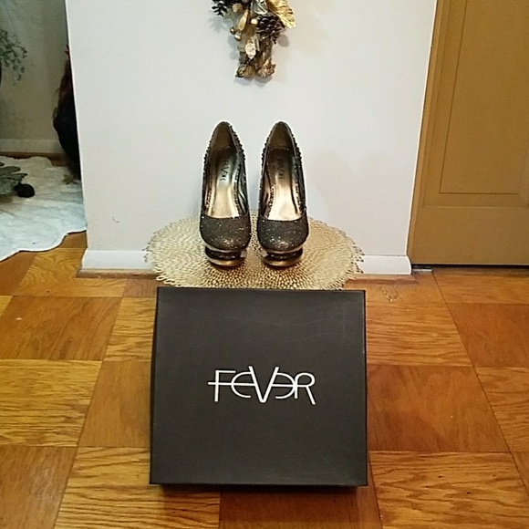 Fever London Bronze Metallic and Gold Stilettos - Picture 8 of 10
